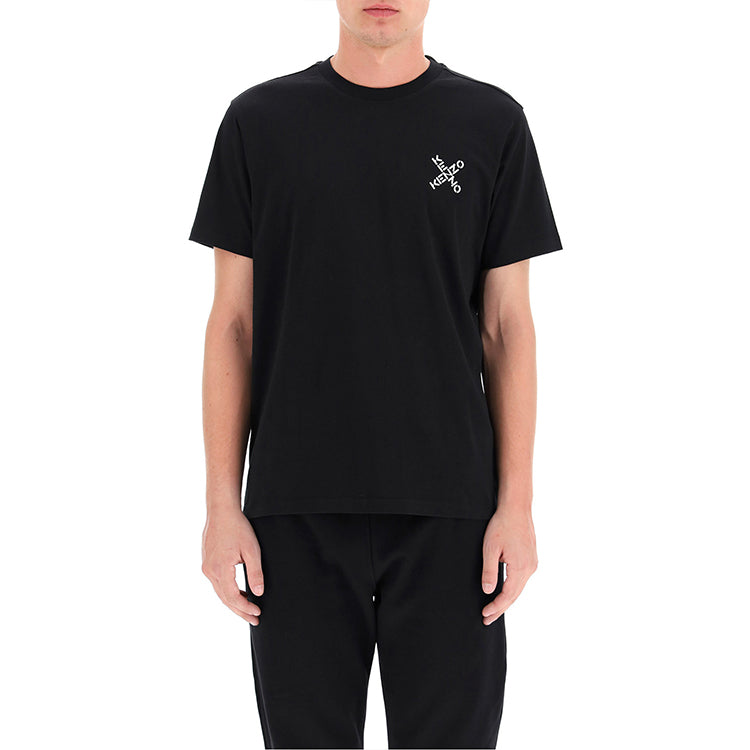 Men's KENZO FW20 Logo Micro Mark Round Neck Short Sleeve Black T-Shirt FA65TS0014SJ-99