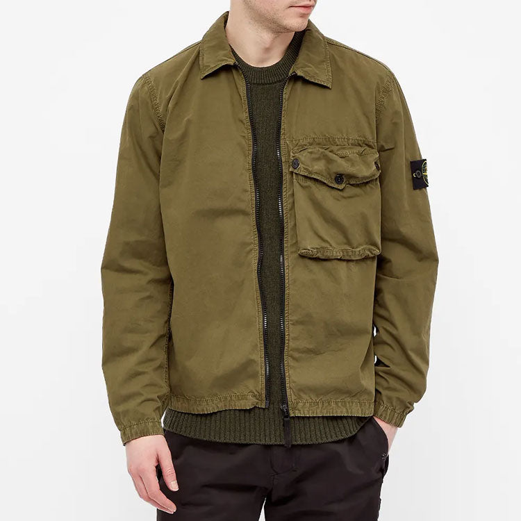 STONE ISLAND Zip Pocket Overshirt 'Olive Green' 7415117WN-V0158