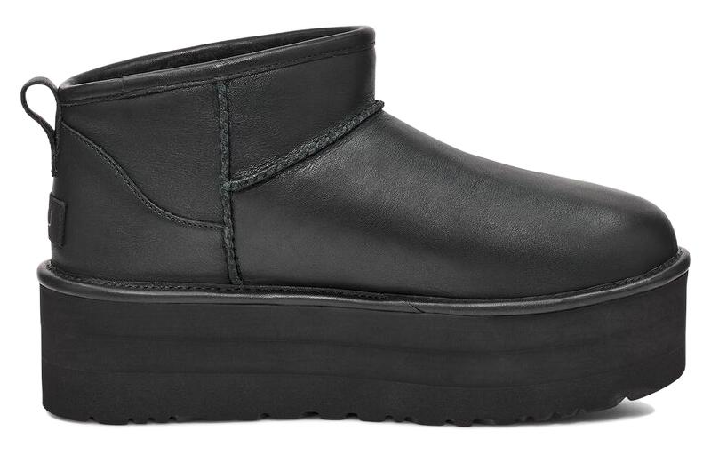 (WMNS) UGG Classic Ultra Mini Platform Boot 'Black Leather' 1141510-BLLE