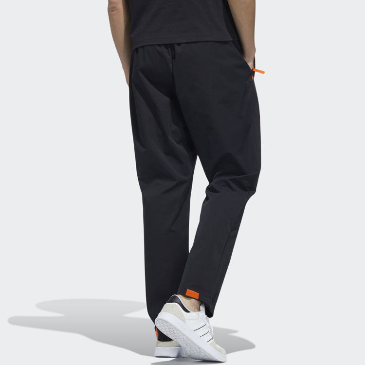 Men's adidas neo Sw Wvn Tp Solid Color Lacing Straight Sports Pants/Trousers/Joggers Black HD4645