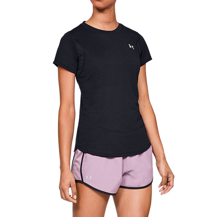 (WMNS) Under Armour Streaker Running Sports Short Sleeve Black 1341520-001