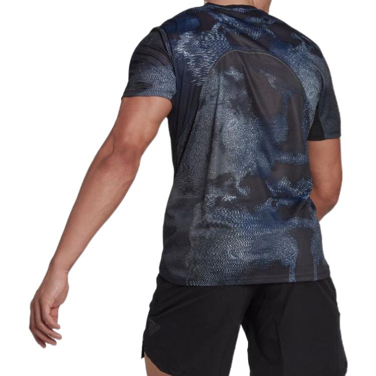 Men's adidas Alphabet Logo Printing Round Neck Short Sleeve Japanese Version Black T-Shirt HL8785