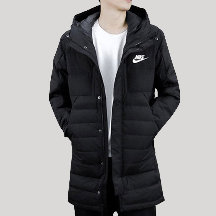 Men's Nike Casual Long Knee-Length Down Black Jacket 807394-011