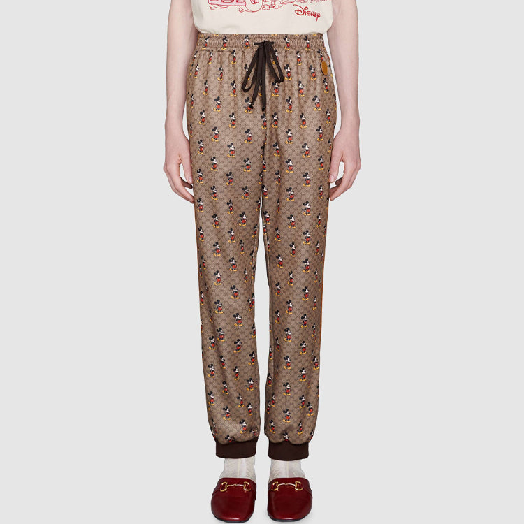 Gucci x Disney Mickey Full Printed Drawstring Jogging Pants For Men Brown 604211-XJB64-2100