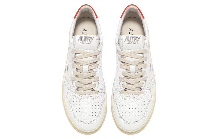 Autry Medalist Leather Low 'White Orange' AULM-LL24