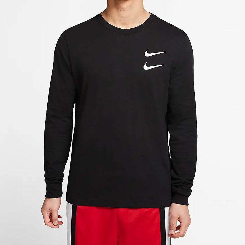 Nike Sportswear Swoosh LS Tee Round Neck Long Sleeves US Edition Black CK2259-010