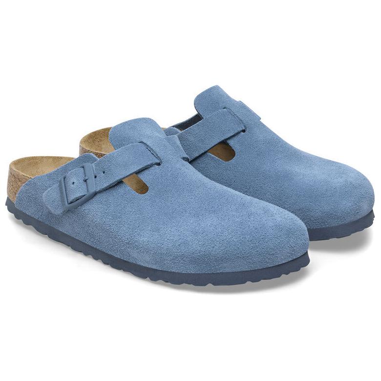 Birkenstock Boston Soft Footbed Suede Leather Narrow Fit Shoes 'Elemental Blue' 1027711