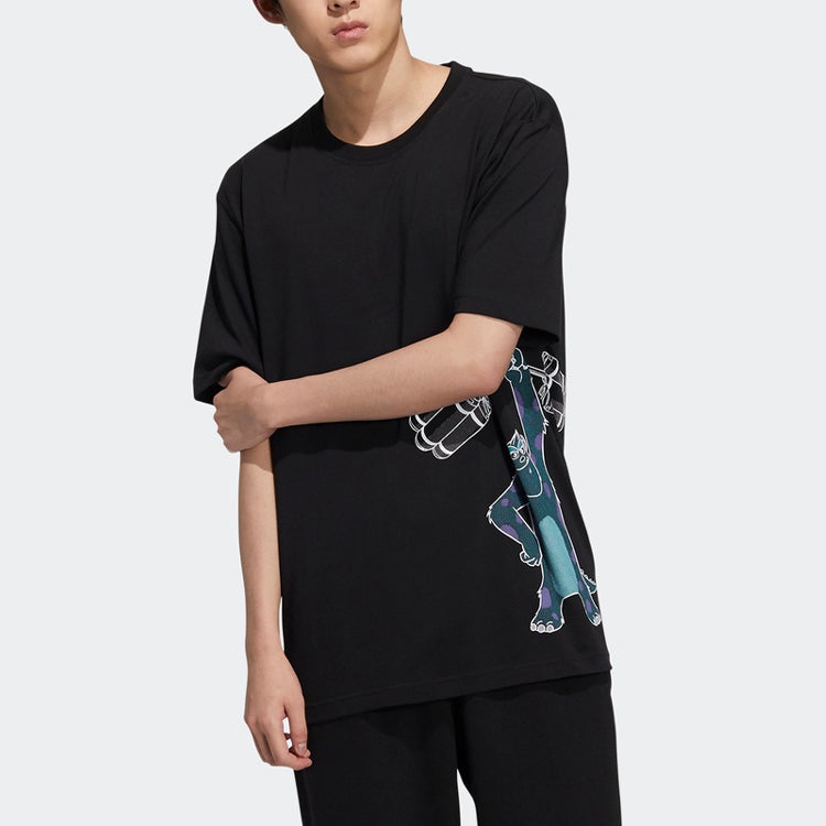 adidas originals x PIXAR Crossover Logo Printing Round Neck Short Sleeve Black HD9083