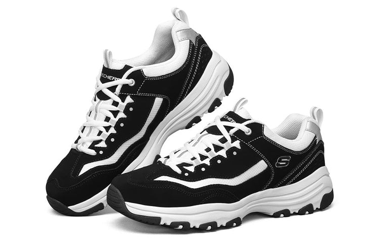 Skechers D'Lites I-Conik Low-Top Running Shoes Black/White 8790091-BKW