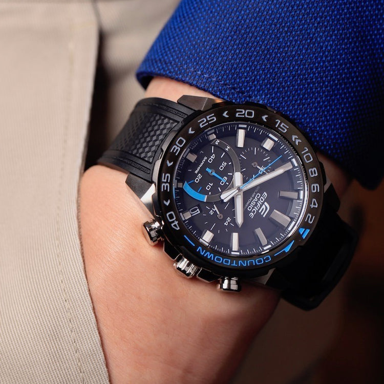 CASIO EDIFICE Solar Powered Mens Black Analog EFS-S550PB-1A