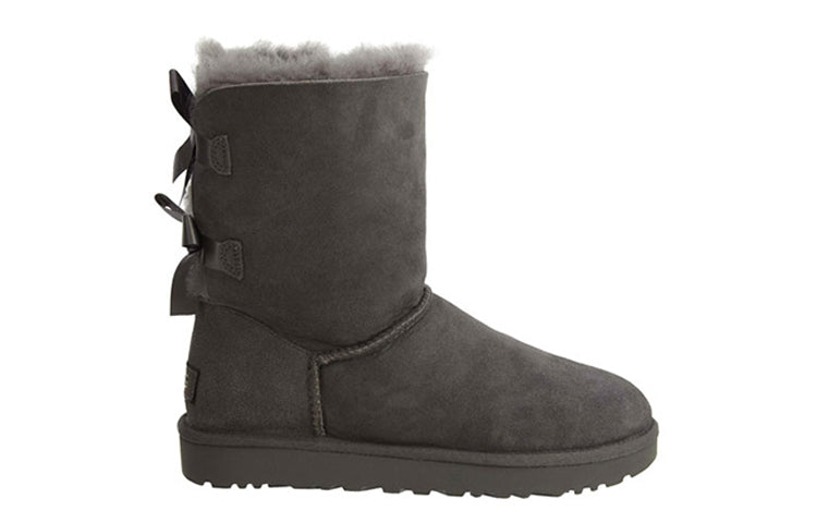(WMNS) UGG Mini Bailey Bow II Boot Fleece Lined Gray 1016225-GREY