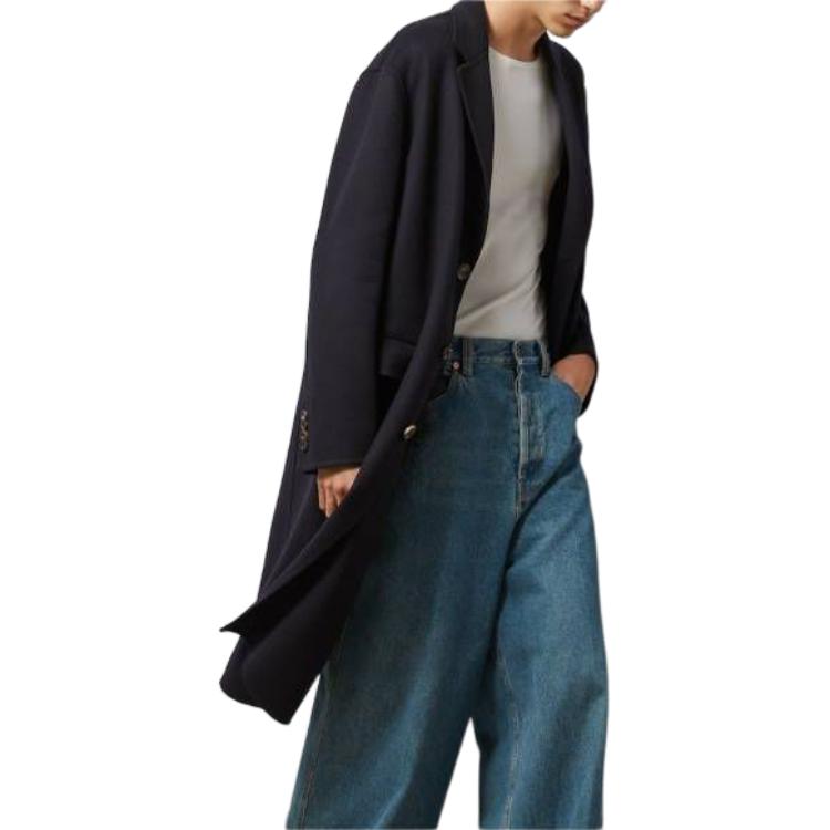 Gucci Lightweight Wool Coat With Web Label 'Dark Blue' 762017-ZAKE3-4440