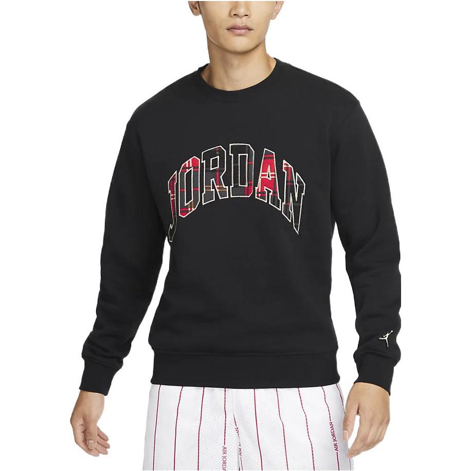Air Jordan Logo Sweater 'Black red' DV1576-010