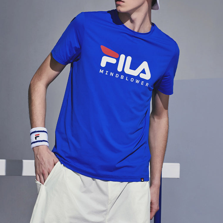 FILA Alphabet Printing Short Sleeve Blue A11M022103F-RB