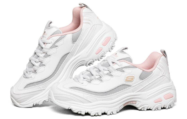 (WMNS) Skechers D'lites 1.0 GS White/Grey/Pink 66666214-WGYP