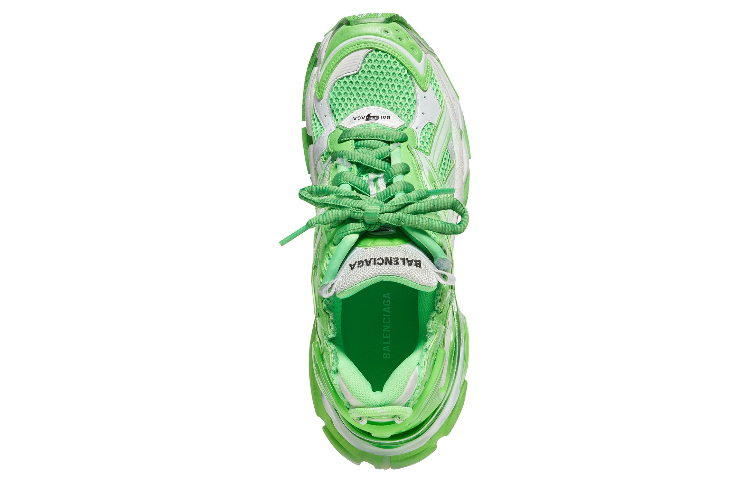 Balenciaga Runner Sneakers 'White Fluo Green Mesh and Nylon' 677403W3RBM3590