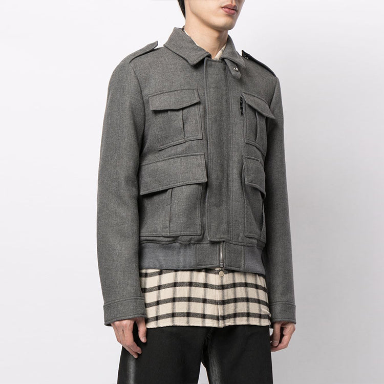 Off-White SS21 Logo Multiple Pockets Jacket Gray OMEA271R21FAB0010800