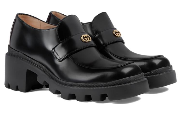 (WMNS) Gucci Interlocking G Loafers 'All Black' 750598-AACAT-1000