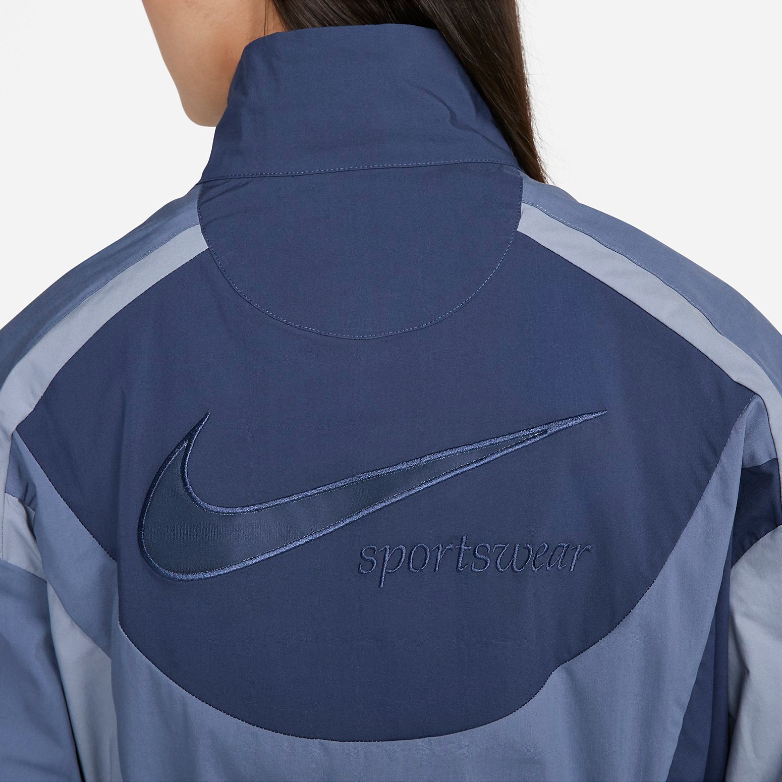 (WMNS) Nike Sportswear Collection Short Patchwork Jacket 'Blue' DV8308-410