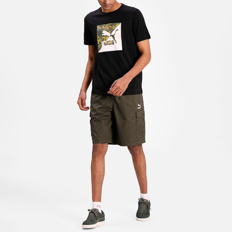 PUMA Classics Camo Logo Tee 'Black' 599821-01