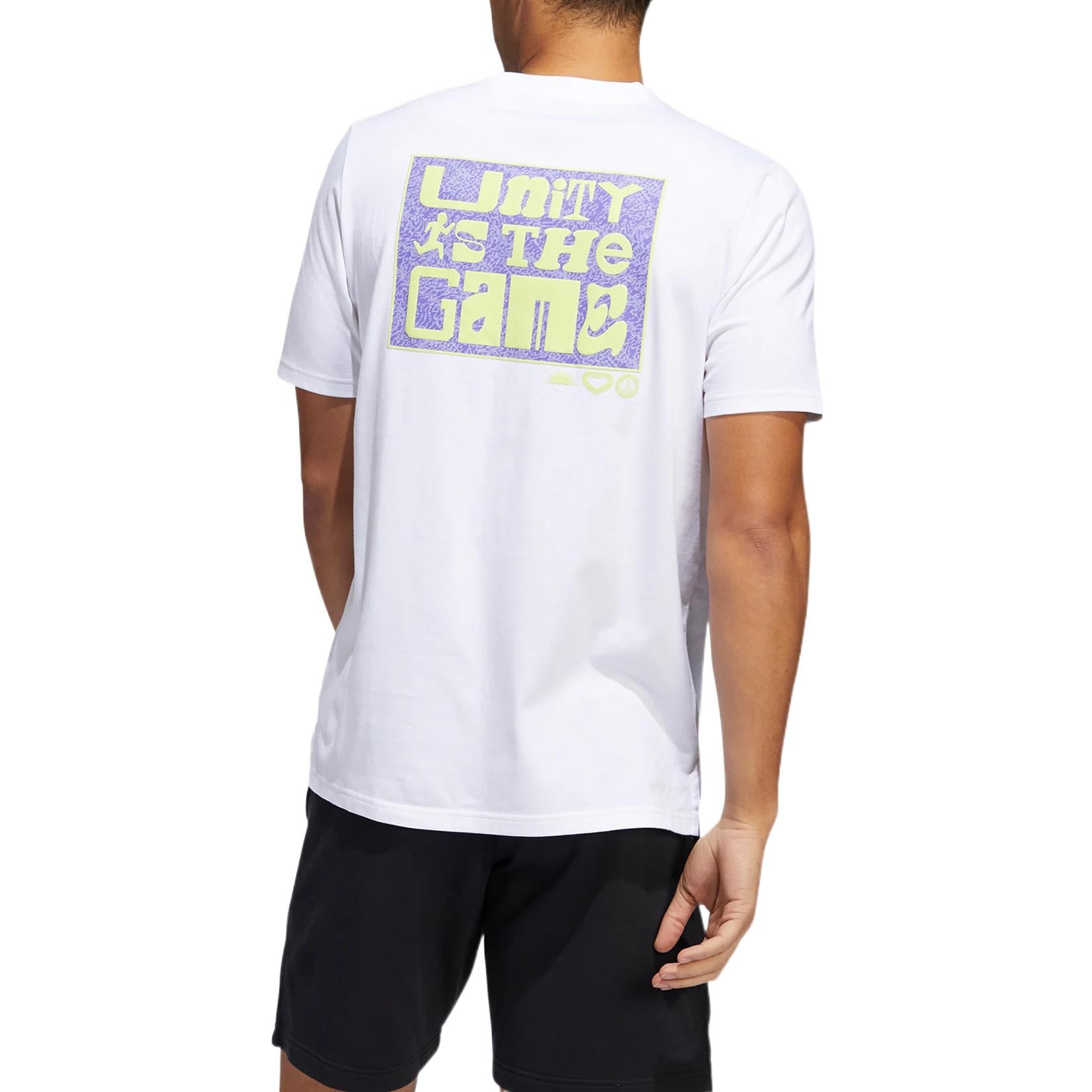 Men's adidas Casual Breathable Logo Solid Color Sports Short Sleeve White HE2314