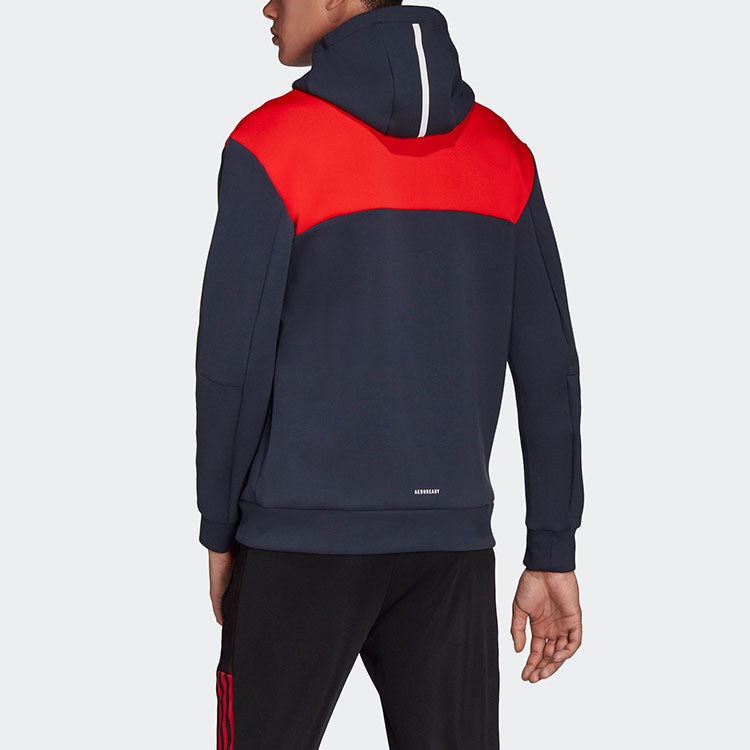 Men's adidas Fcb Zne Bayern Munich Black Soccer/Football Training Sports Hooded Jacket Deep Navy Blue GT7084