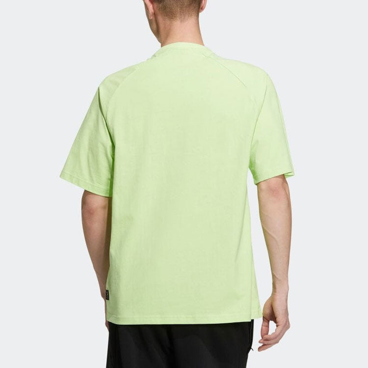Men's adidas Alphabet Logo Printing Round Neck Pullover Short Sleeve Green T-Shirt HD0048