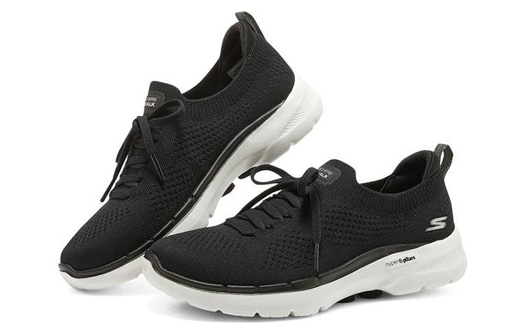 (WMNS) Skechers Go Walk 6 'Black White' 894117-BLK