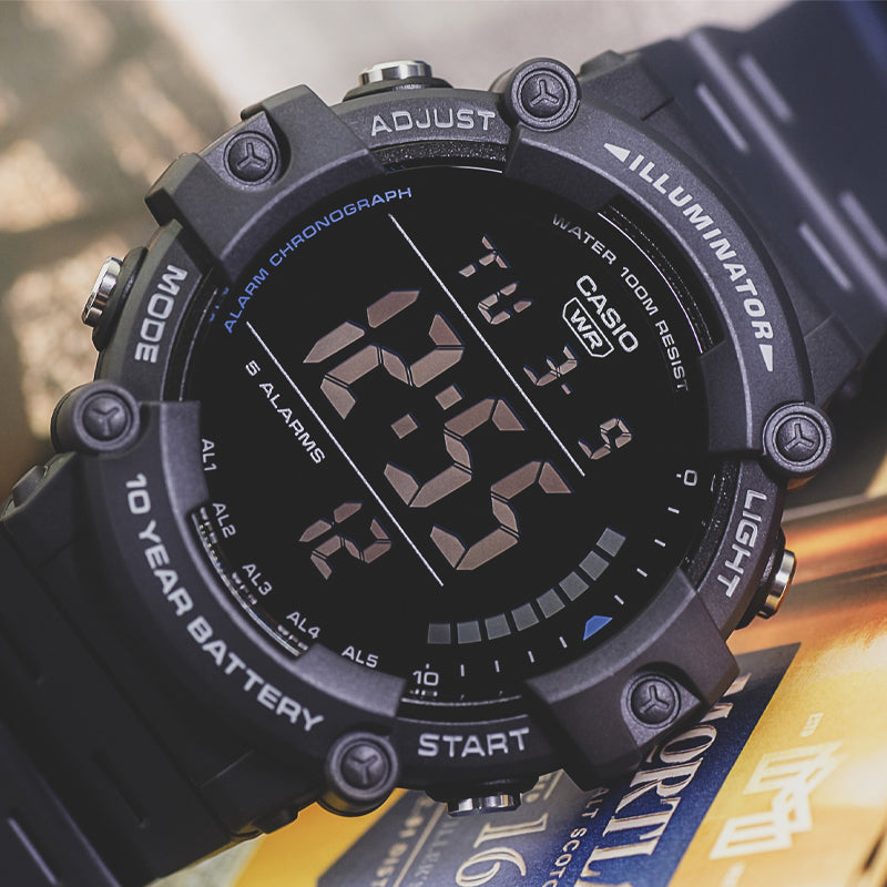 CASIO Sports Waterproof Mens Black Digital AE-1500WH-8B