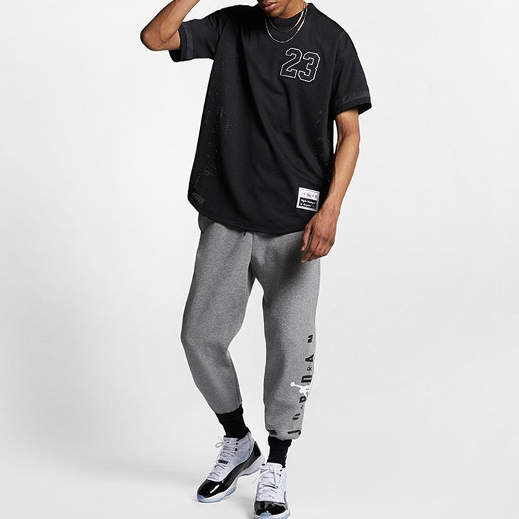 Men's Air Jordan Sports Basketball Black Jersey AO2827-010