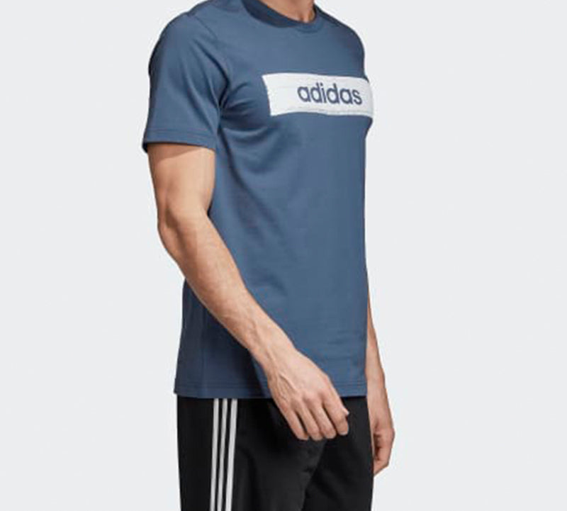 adidas Minimalistic logo Printing Short Sleeve Blue Gray EI4597