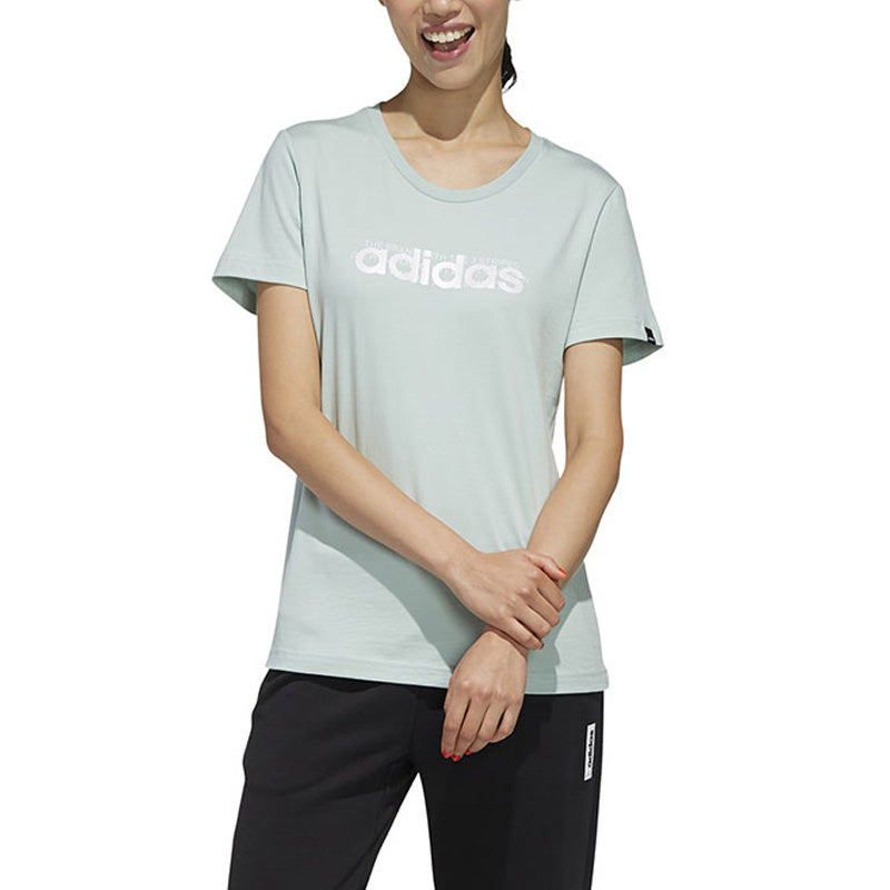 (WMNS) adidas Adi International T-Shirt Asia Sizing 'Teal' FM6159
