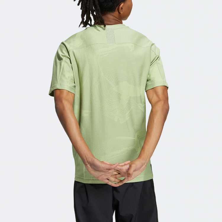 adidas WJ AOP TEE Sports Short Sleeve Orange Green HE5147