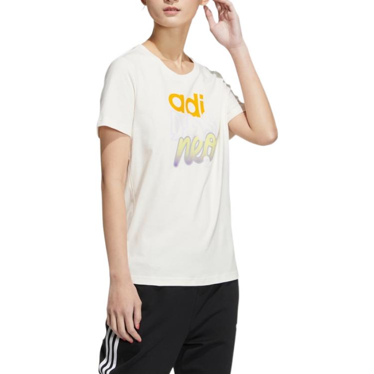 (WMNS) adidas neo Logo T-shirt 'White' HS8821