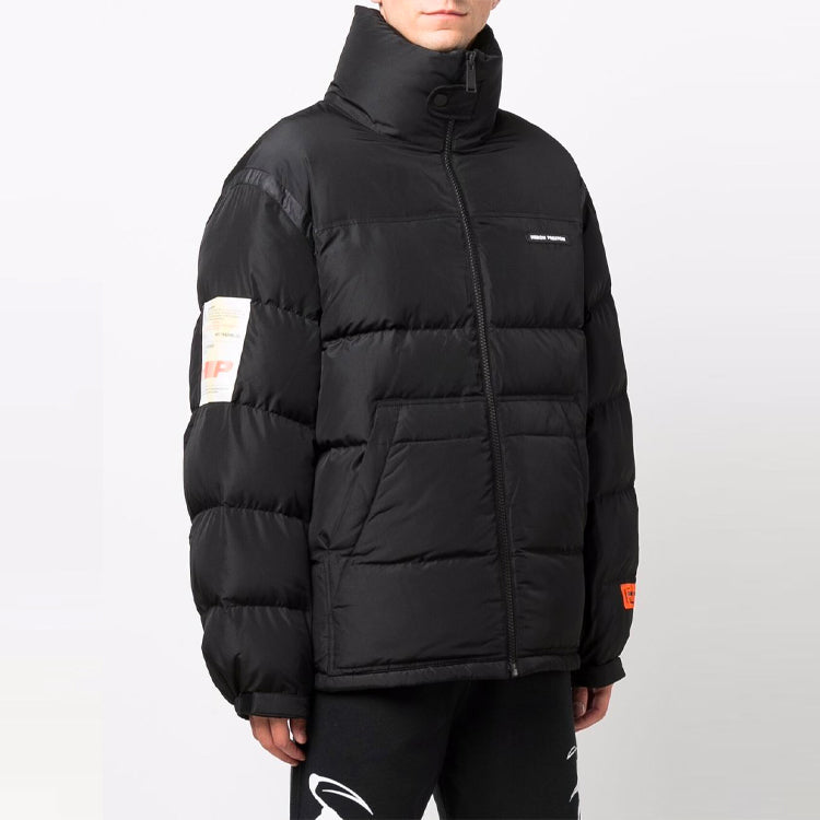HERON PRESTON Label Nylon Puffer Jacket 'Black' HMED008F21FAB0011000