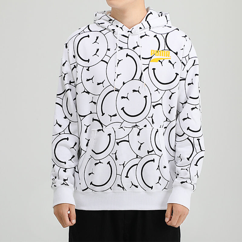 PUMA Club AOP Printed Hooded Fleece White 530367-02