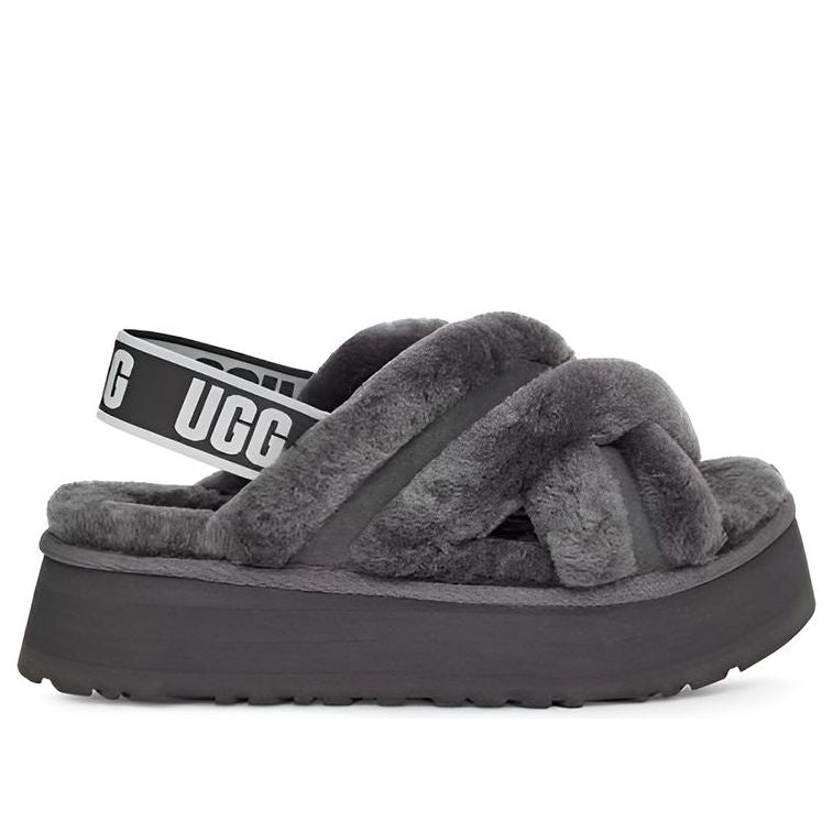(WMNS) UGG Disco Cross Slide 'Charcoal' 1121550-CHRC
