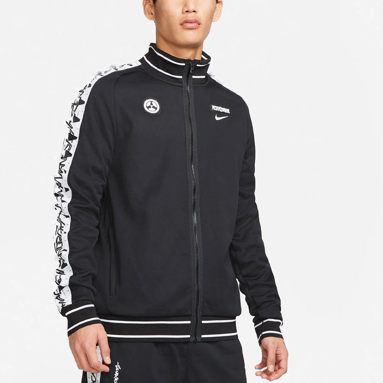 Men's Nike x ACRONYM Crossover Contrasting Colors Sleeve Stand Collar Woven Sports Jacket Us Edition Black CU0469-010