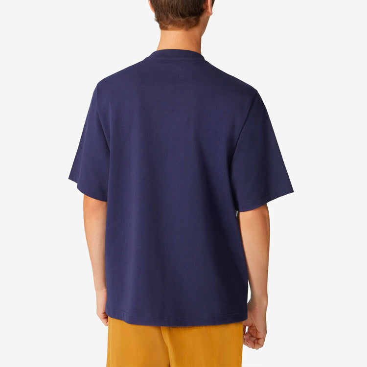 Men's KENZO SS21 Tiger Head Pattern Embroidered Logo Loose Round Neck Short Sleeve Navy Blue FB55TS0694YF-76