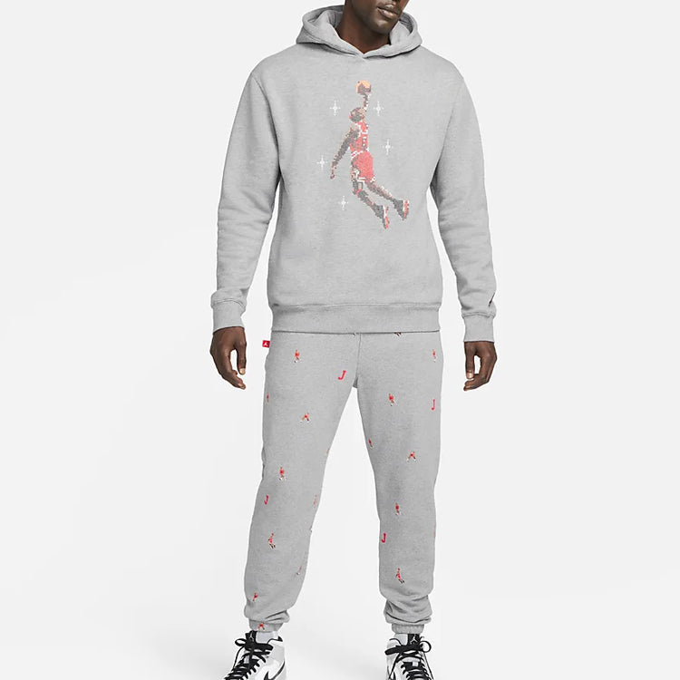 Air Jordan Pixel Printing Basketball Sports Fleece Gray DC9713-091