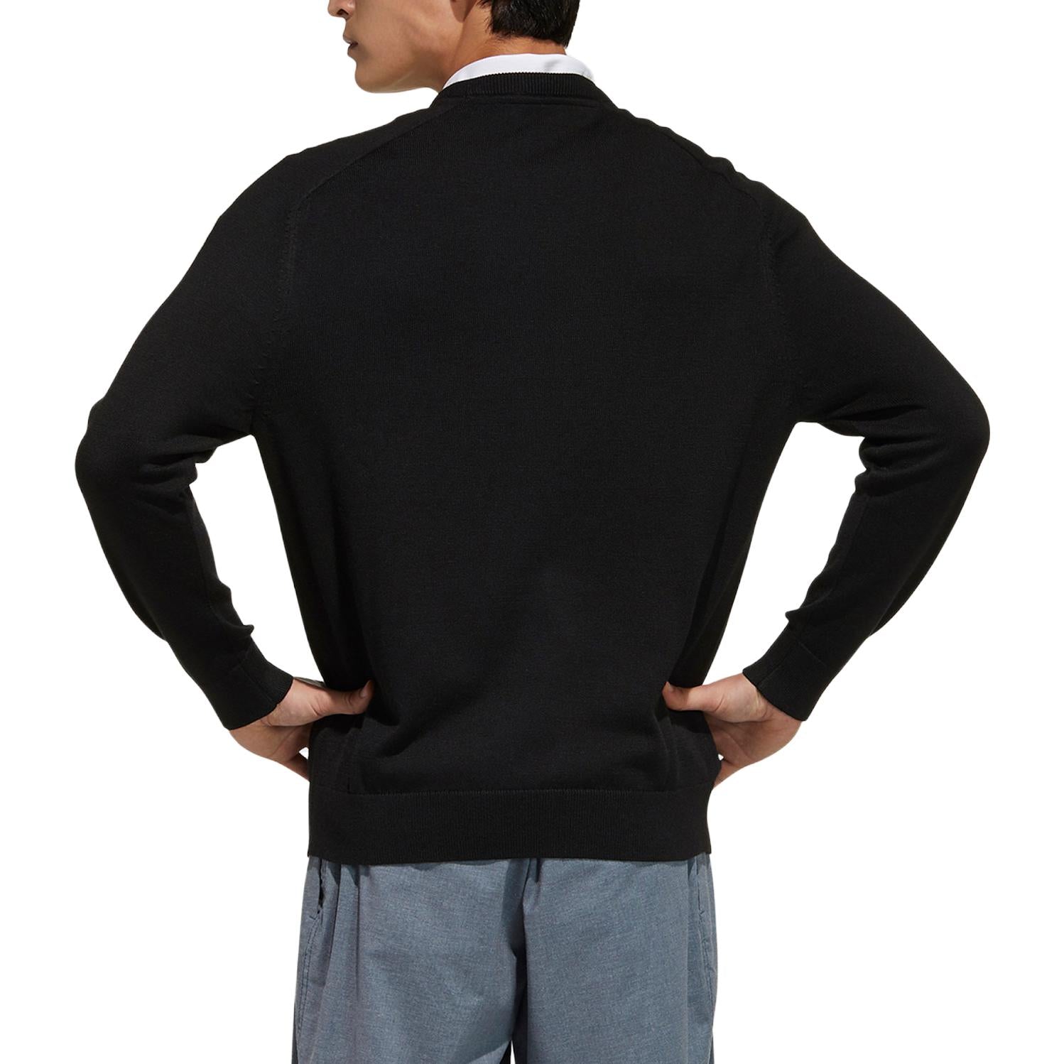 adidas 3-Stripes Long Sleeve Crew Neck Sweater 'Black' GV1203