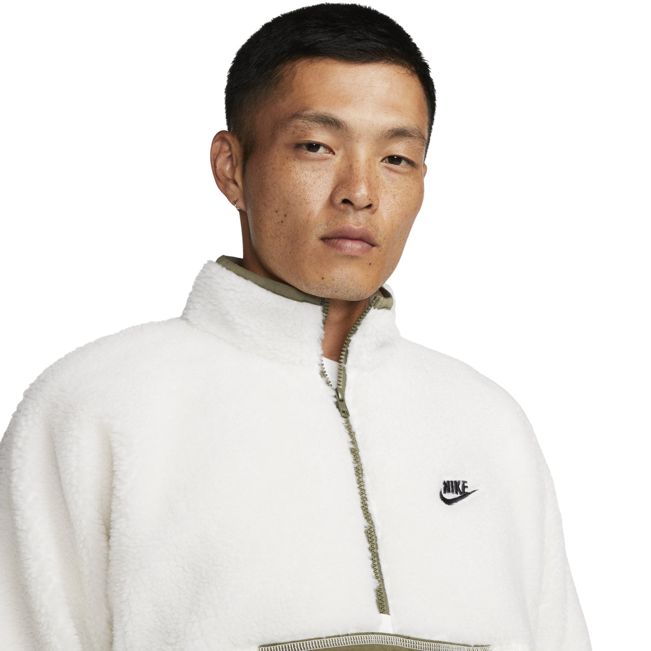 Nike Club Winter half-zip fleece jacket 'White olive' DQ4881-133
