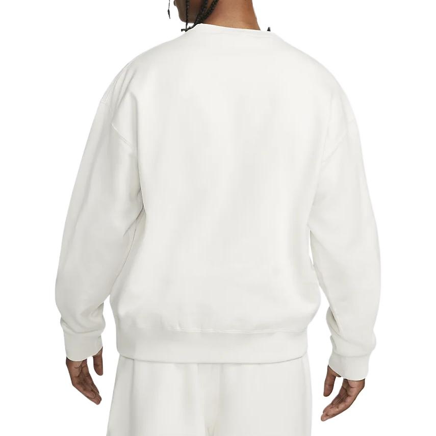 Nike Solid Color Round Neck Dropped Shoulder Sleeves Straight Long Sleeves Hoodie Men's White DA0318-030