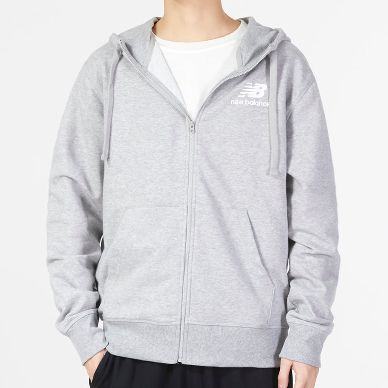 New Balance Essentials Stacked Logo French Terry Jacket Asia Sizing 'Classic Grey' MJ31536-AG