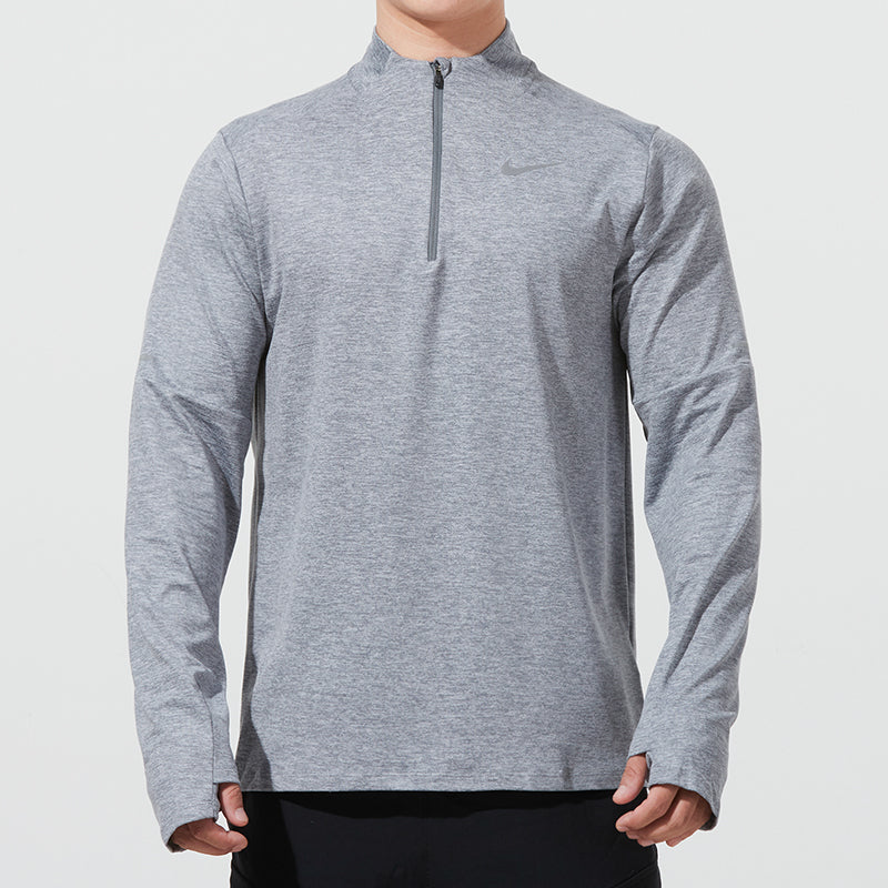 Nike Nk Df Elmnt Top Hz Casual Breathable Half Zipper Sports Long Sleeves light grey DD4757-084
