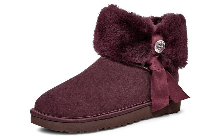 (WMNS) UGG Cinched Fur Mini Snow Boots Purple/Red 1106909-LGE