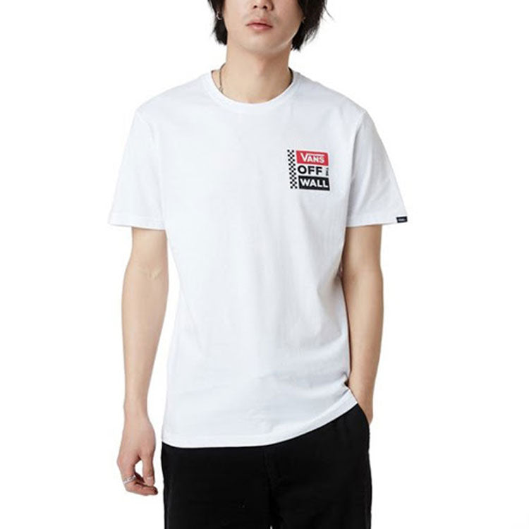 Vans Back Large Logo Printing Round Neck Short Sleeve Couple Style White VN0A3TY4WHT