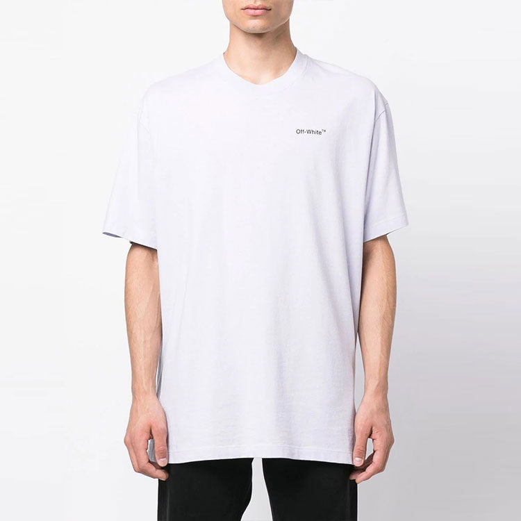 Off-White FW22 Alphabet Logo Printing Short Sleeve T-Shirt 'Light Purple' OMAA038F22JER00236103610
