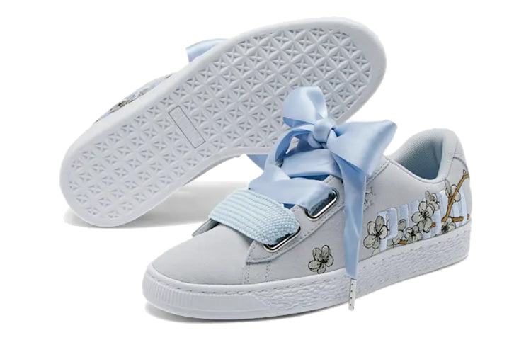 (WMNS) PUMA Suede Heart Floral Grey/Blue 370807-02