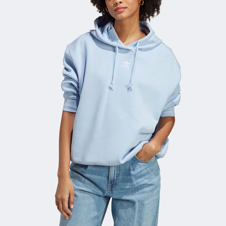 (WMNS) adidas Logo Hoodie 'Baby Blue' IK7690